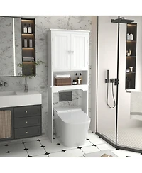Busdays Over The Toilet Storage Cabinet Bathroom Shelf Organizer Wood Space Saver