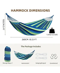 Piscifun Two Person Portable Camping Hammock With Anti Roll Balance Beam Tree Straps 550lbs Capacity
