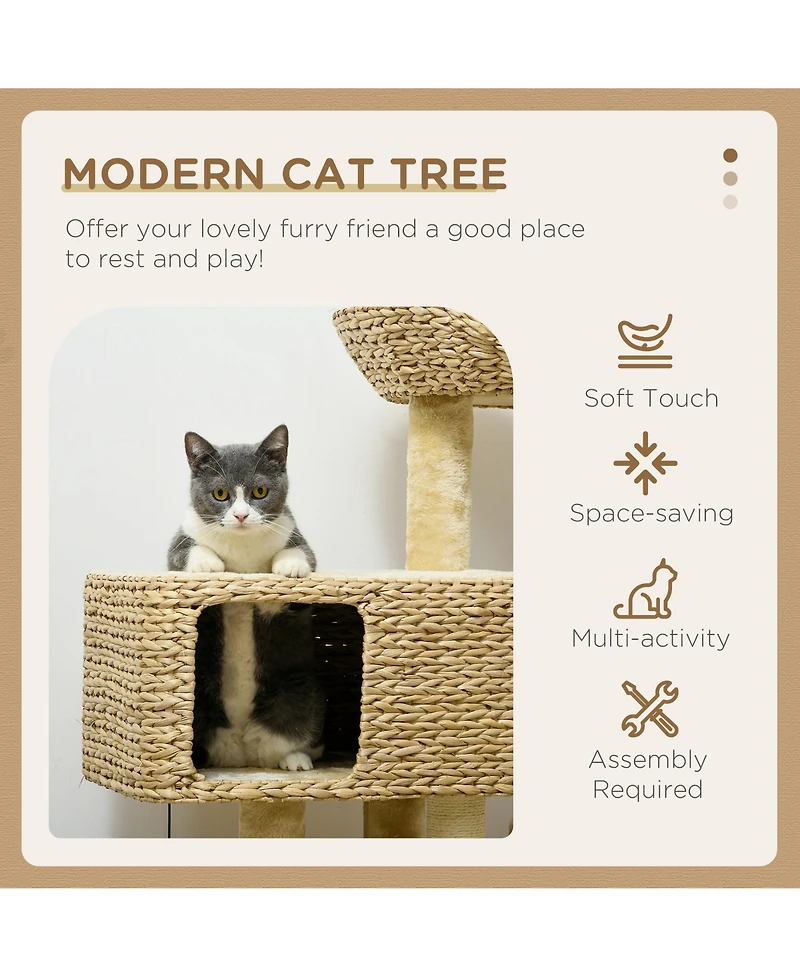 Ruie Indoor Cat Tree with Scratching Posts Condo and Cozy Perch
