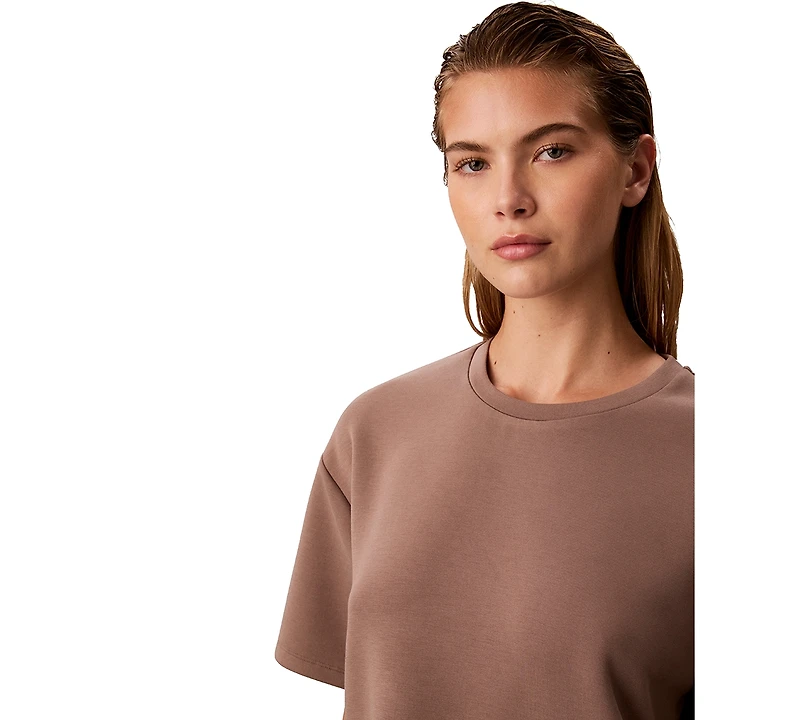 Calvin Klein Petite Soft Scuba Crewneck Short-Sleeve Boxy Knit Top