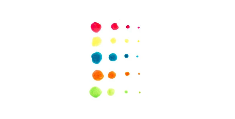 John Bead 100ct Mix Pom Poms Combo Pack for Diy Arts and Crafts, Acrylic Craft Embellishments