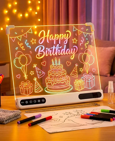 Sugift Rechargeable Neon Led Drawing Board with 7 Light Modes