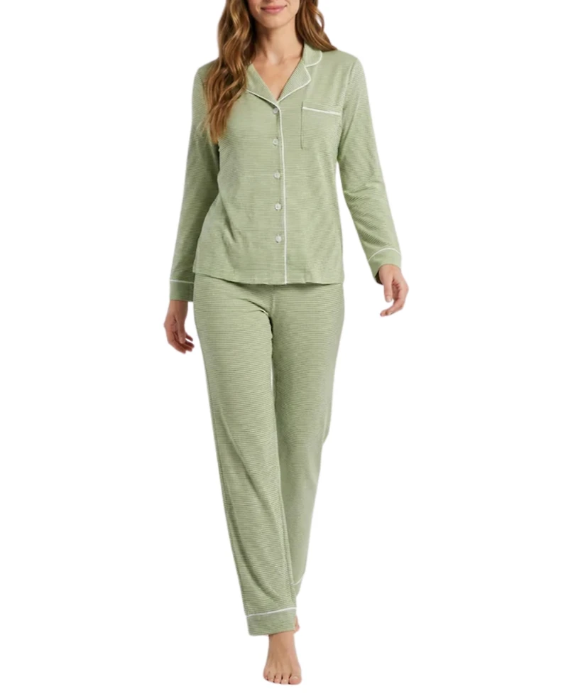 Motette Women's Stripe Bamboo Pajama Set