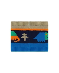 Deux par Deux Toddler Boy (2-4) Winter Knit Neckwarmer Dinosaur Print