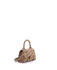 Pre-Owned Balenciaga Xs Hourglass Top Handle Bag Bb Coated Canvas