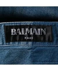 Pre-Owned Balmain Men's Distressed Denim Frayed Edged Shorts