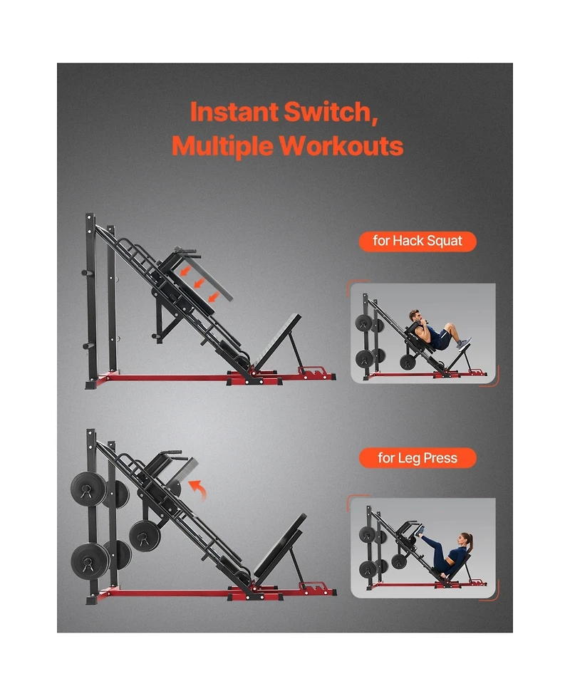 Sevorley Leg Press Hack Squat Machine, Adjustable Leg Press Combo for Home Gym Lower Body Training