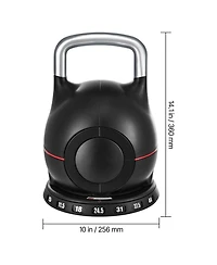 Sevorley Adjustable Kettlebell with 7 Weight Levels (5-44 lb), Die-Cast Aluminum and Abs for Full-Body Training