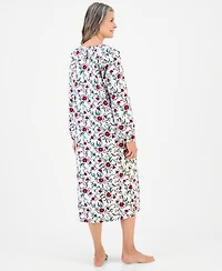 Charter Club Women's Long-Sleeve Cotton-Blend Flannel Nightgown with Pockets, Macy's Exclusive
