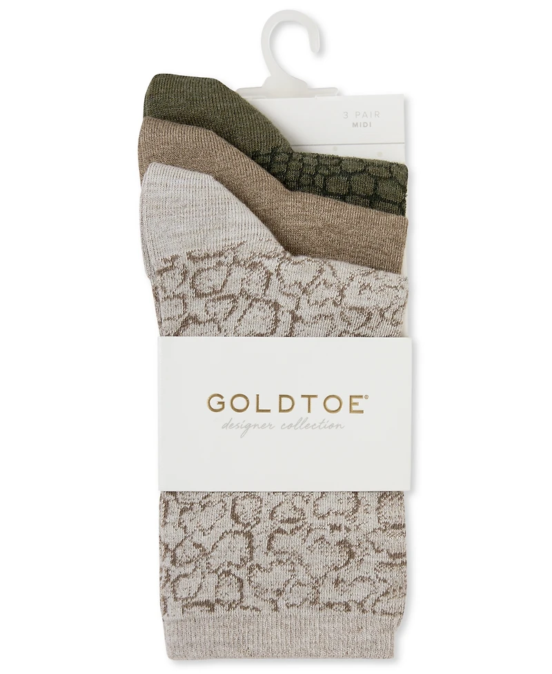 Gold Toe Women's Classic Convertible Short Crew Socks, 3-Pack