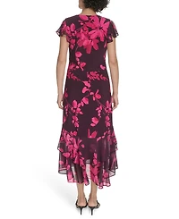Tommy Hilfiger Women's Flutter Sleeve Chiffon Dress
