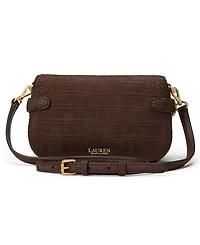 Lauren Ralph Lauren Crocodile Embossed Blaike Mini Leather Crossbody Handbag