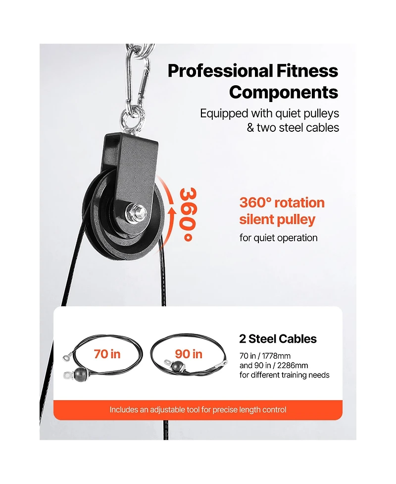 Sevorley Lat and Lift Pulley Cable System for Home Gym, 330 lb Capacity
