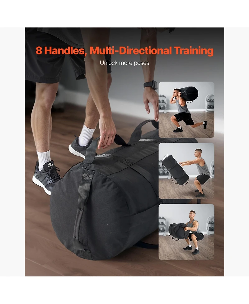 Sevorley Adjustable Workout Sandbag with Handles, 125-200 lb, Unfilled
