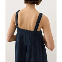 Pact Women's Organic Cotton Coastal Double Gauze Strappy Tiered Dress