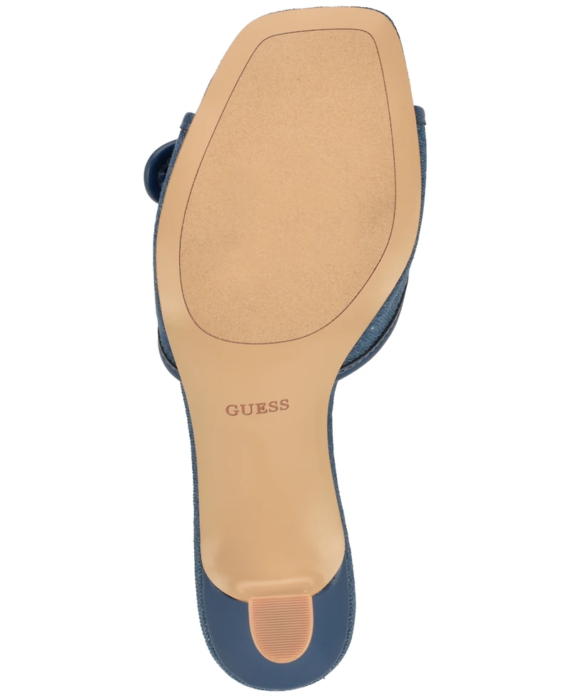 Guess Women's Dista Buckle Kitten Heel Sandals