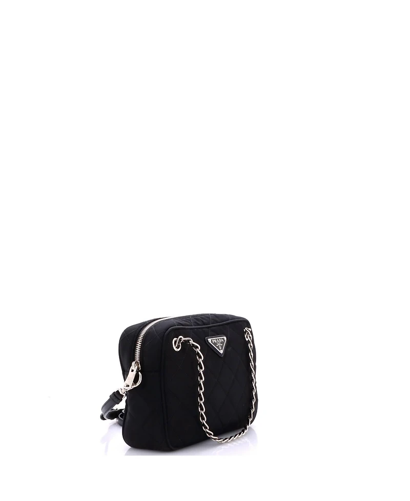 Pre-Owned Prada Small Camera Bag Quilted Tessuto