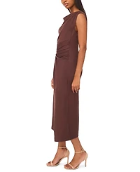 Msk Petite Short-Sleeve Ponte Midi Dress