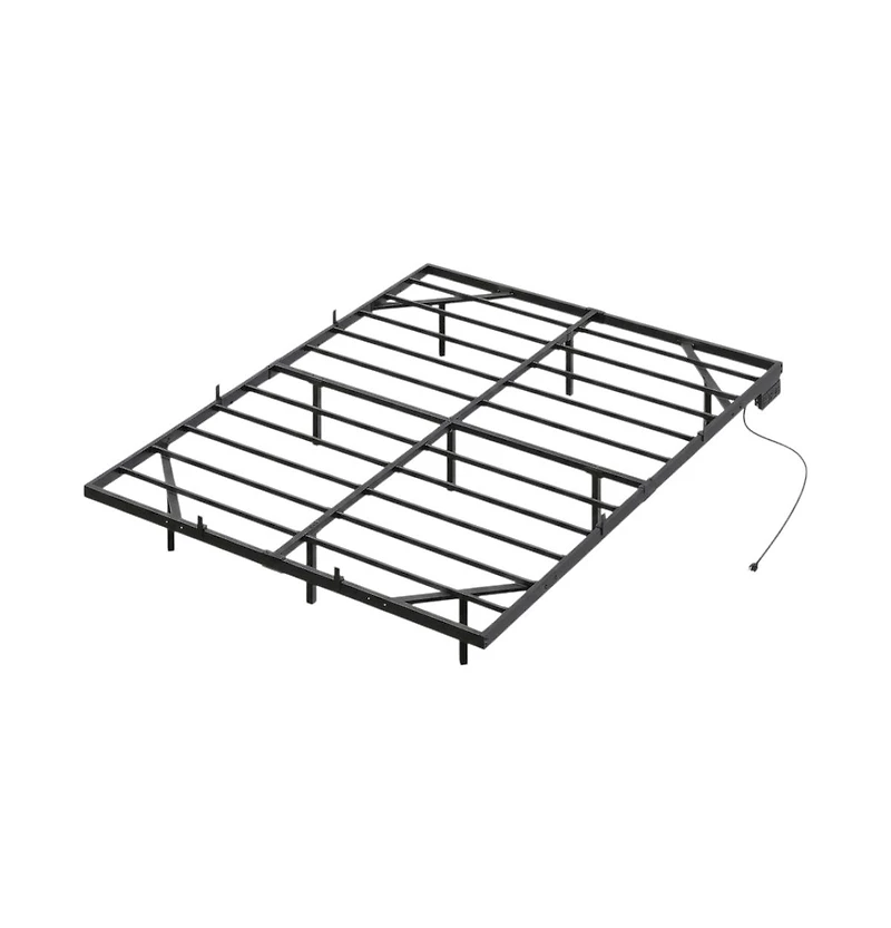 Slickblue Full Size Floating Bed Frame with Led Lights, Charging Station and Metal Platform Frame