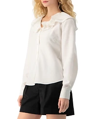 Ivonne Women's Ruffle Collar V-Neck Long-Sleeve Blouse