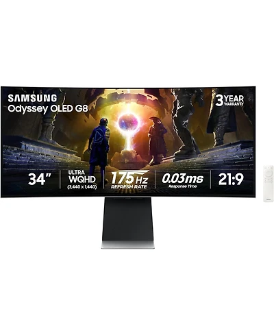 Samsung LS34DG856SNXZA 34" Oled Uwqhd 175Hz Ultrawide Curved Gaming Monitor