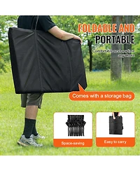 Sevorley 8-Seat Portable Folding Bench, Sideline Team Seating with Backrest, Side Pockets, and Carrying Bag
