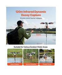 Sevorley Spinning Wing Motion Mallard Duck Decoy, Remote-Control Floating Hunting Decoy