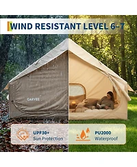gaomon Large 6-square-meter inflatable camping tent, portable Oxford fabric tent air cushion with mesh screens, fits 2–6 people