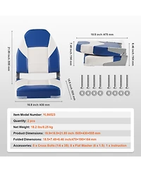 Sevorley High Back Folding Boat Seats, 21.85 in Padded Fold-Down Captain Chairs, 2-Pack