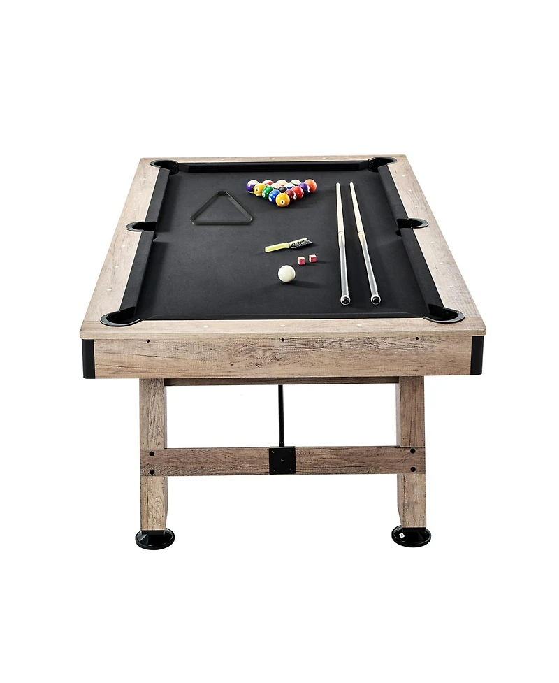 Sevorley 7 feet Pool Table Set with Adjustable Legs, Balls, Cues and Brush