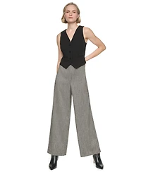 Dkny Women's Sleeveless V-Neck Wide-Leg Jumpsuit