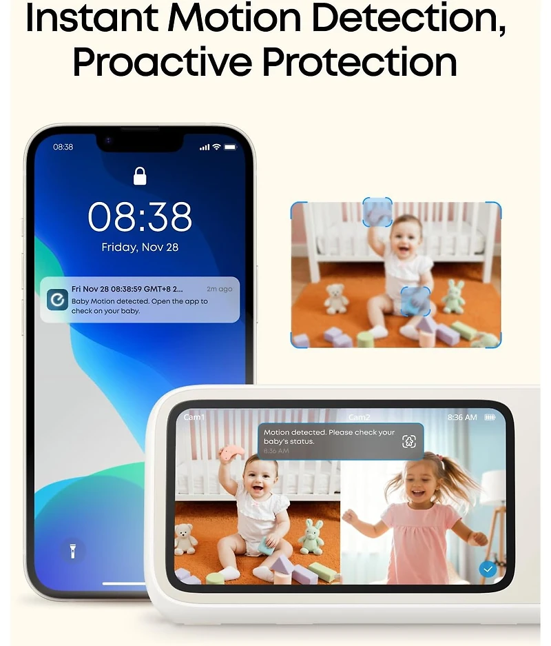eufy Baby Monitor C10 Add-On Camera, 2K Hd Resolution, 4× Zoom, 351degree(s) Pan and 60degree(s) Tilt, Night Vision