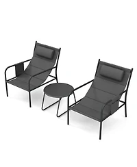 Gouun 3-Piece Outdoor Bistro Set with 2 Sling Chairs and Table