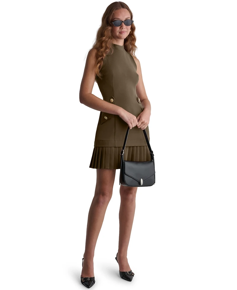 Bcbg Women's Crepe Pleated Hem Shift Dress