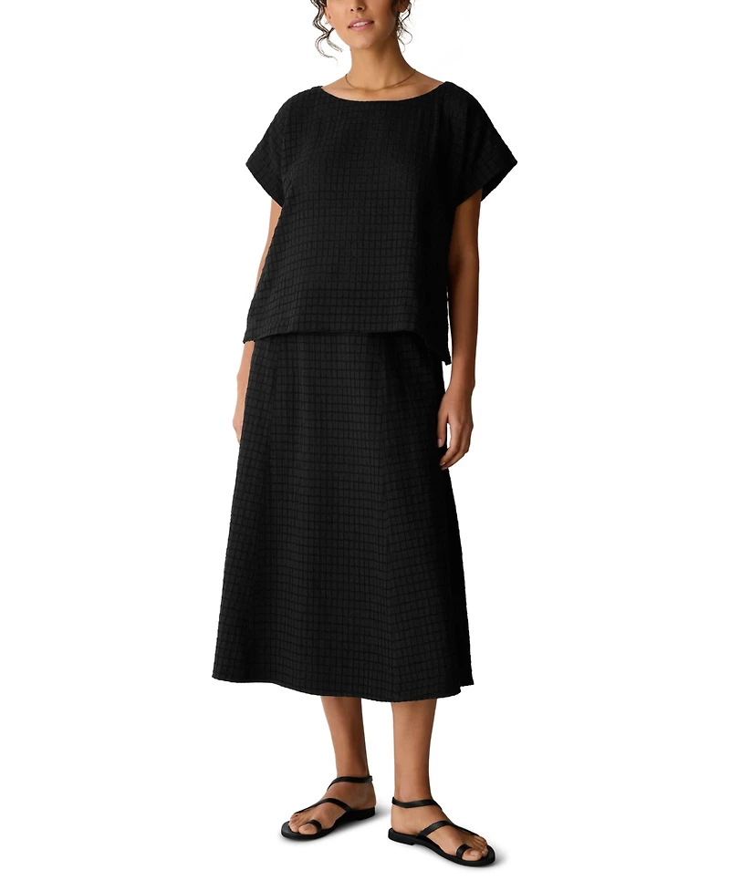 Eileen Fisher Petite A-Line Flared Midi Skirt