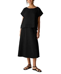Eileen Fisher Petite A-Line Flared Midi Skirt