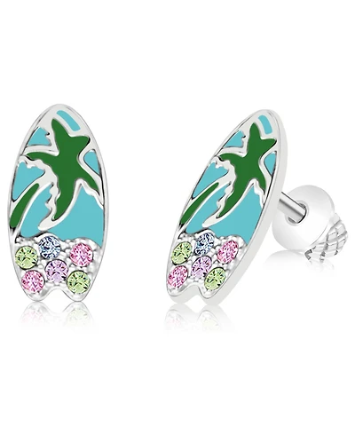 Chanteur Kids Surfboard Hypoallergenic Earrings for Girls with Surgical Titanium Screwbacks
