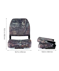 Sevorley Folding Low-Back Boat Seats, Camouflage, Set of 2