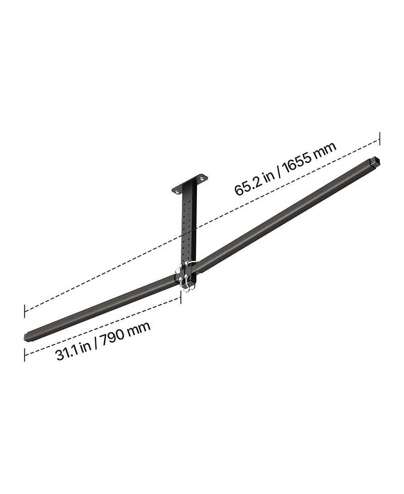 Sevorley Kayak Ceiling Storage Rack for 2 Kayaks, Overhead Steel Garage Hanger with Foam Arms, 250 lb Capacity