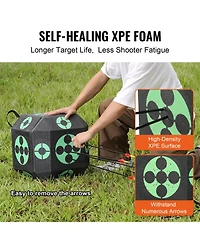 Sevorley Portable Archery Target, 15-Inch Self-Healing Xpe Foam Block with Carry Handle