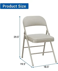 homfan Set of 8 Folding Metal Chairs with Padded Seats and Backs, Stackable, for Home and Office
