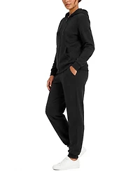 Blu Rock Women's Loose Fit French Terry Zip Up Hoodie And Jogger Set