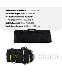 Sevorley Baseball Batting Cage Net, 55 feet Enclosed Pe Netting with Door and Carry Bag (Net Only