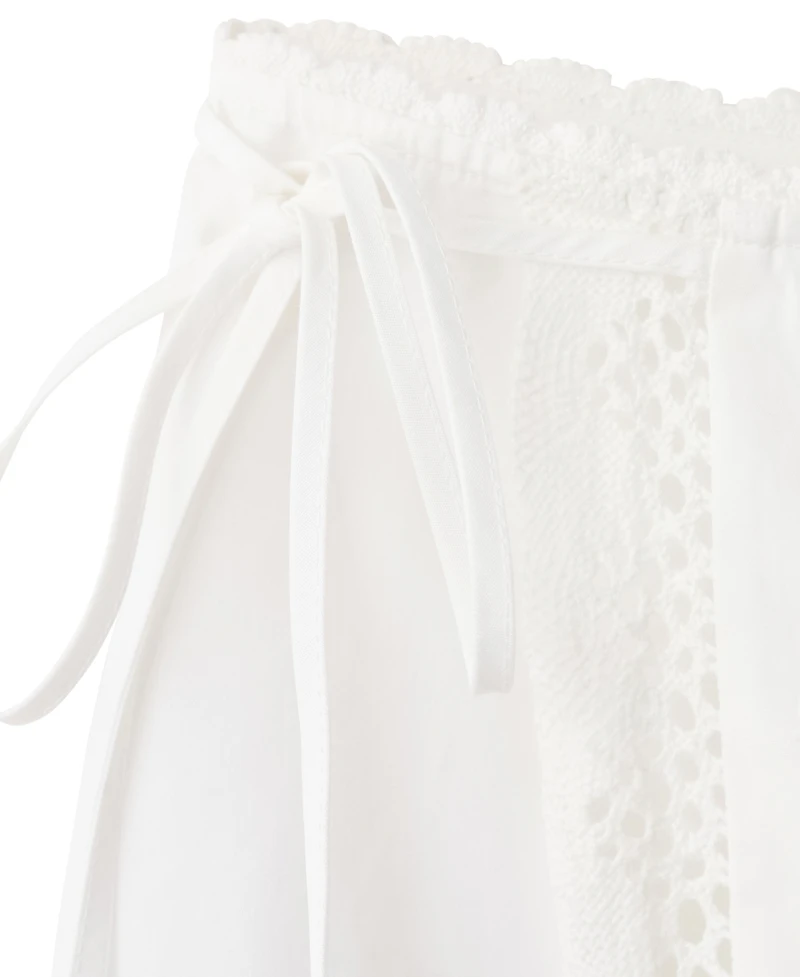 Mango Women's Openwork-Embroidery Mini Low-Waist Cotton Skirt