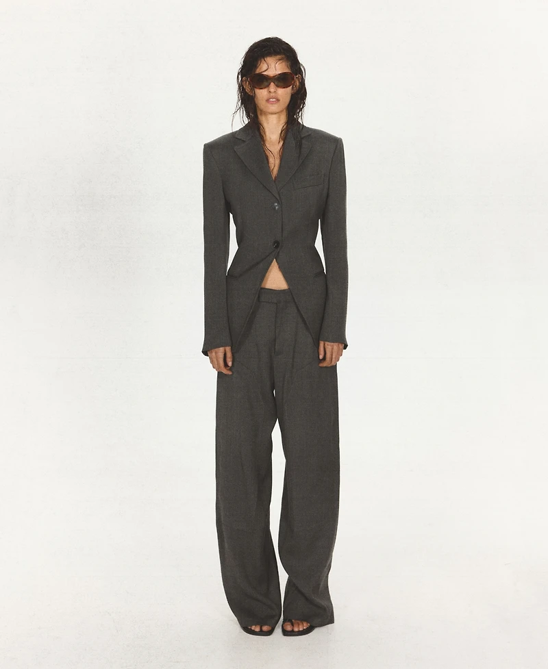 Mango Women's Fitted Waist Suit Jacket