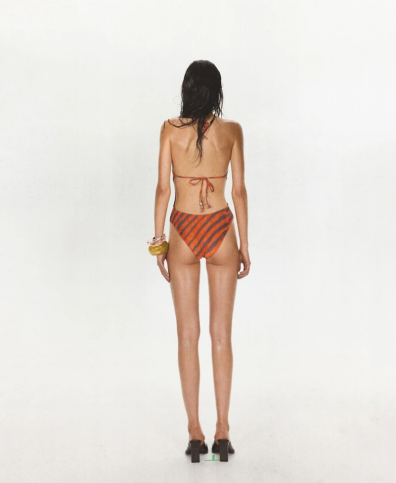 Mango Women's Animal-Print Halter Swimsuit