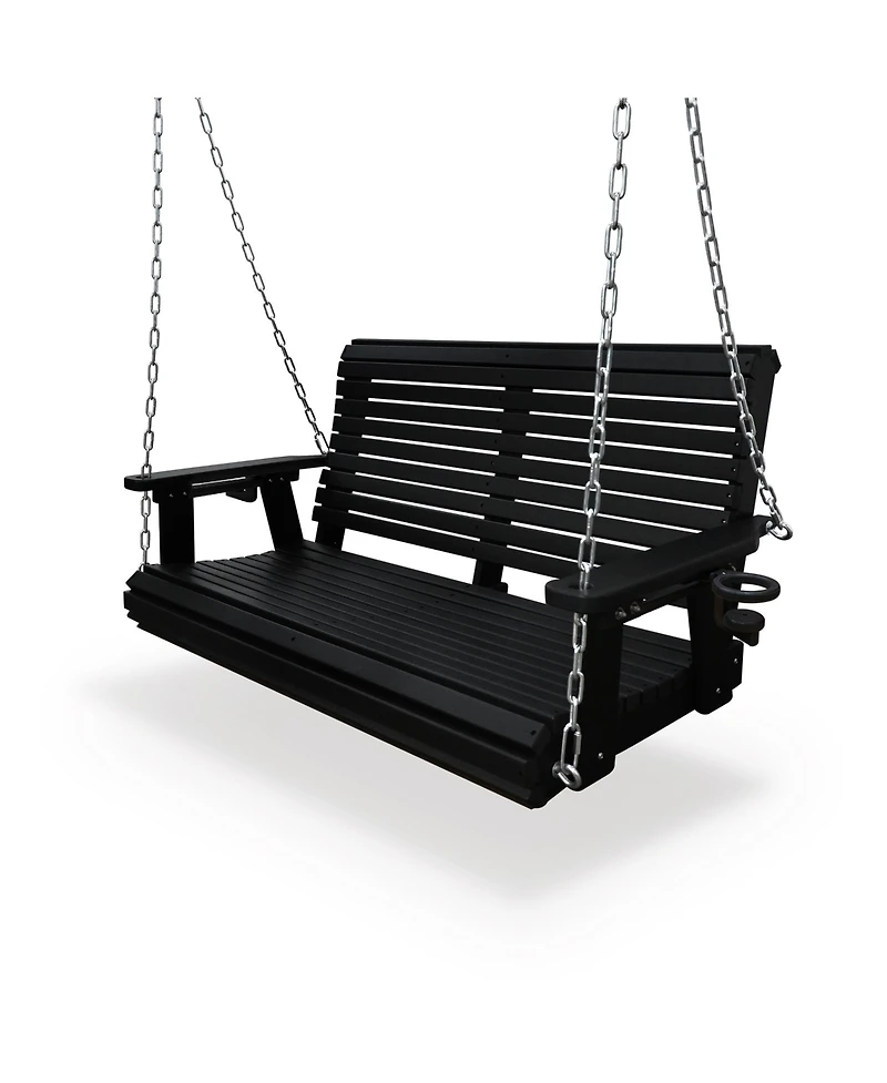 Innovaze 2 Seater 4 Ft Hdpe Porch Swing with 18/8 Stainless Steel Bolts, Ergonomic Design, Ultra Weather-Resistant, for Outdoor Patio Garden Yard (Nav