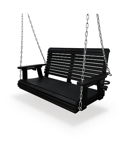 Innovaze 2 Seater 4 Ft Hdpe Porch Swing with 18/8 Stainless Steel Bolts, Ergonomic Design, Ultra Weather-Resistant, for Outdoor Patio Garden Yard (Nav
