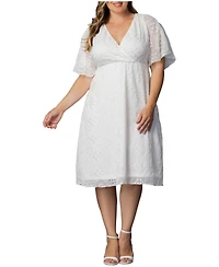 Kiyonna Plus Heavenly A-Line Midi Cocktail Dress