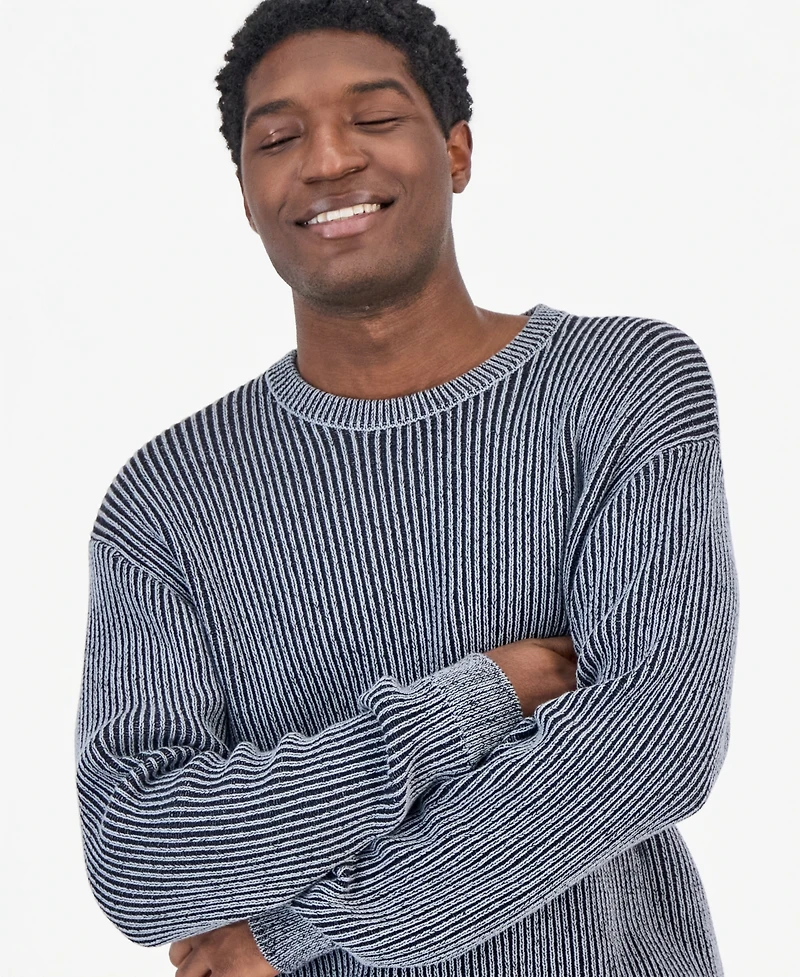 Mode of One Men's Gemini Boxy Ribbed Crewneck Sweater, Macy's Exclusive